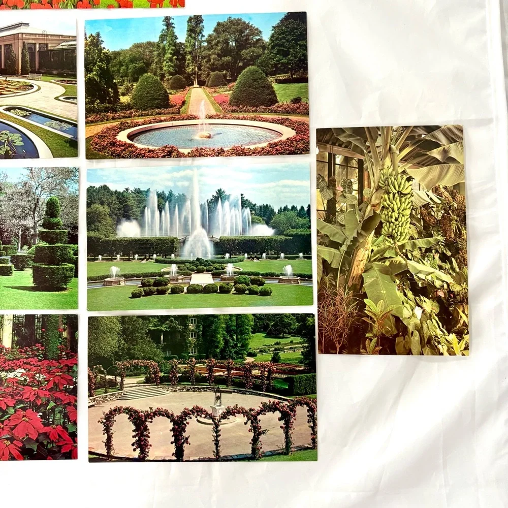 Lot 9 Vintage Postcard Longwood Gardens Kennett Sq PA Ephemera Botanical Unused